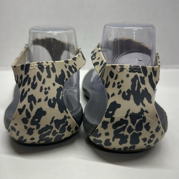 Crocs Sexi Serena Sandals Leopard Flip Flop Thong Slingback Flat Shoes Womens 10 - Picture 4 of 9